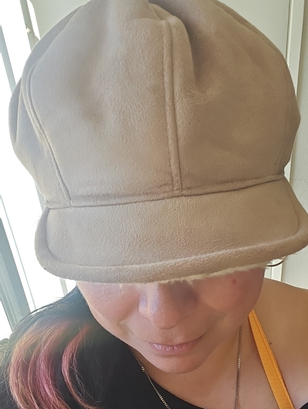 Neutral Beige Women's Newsboy Cap